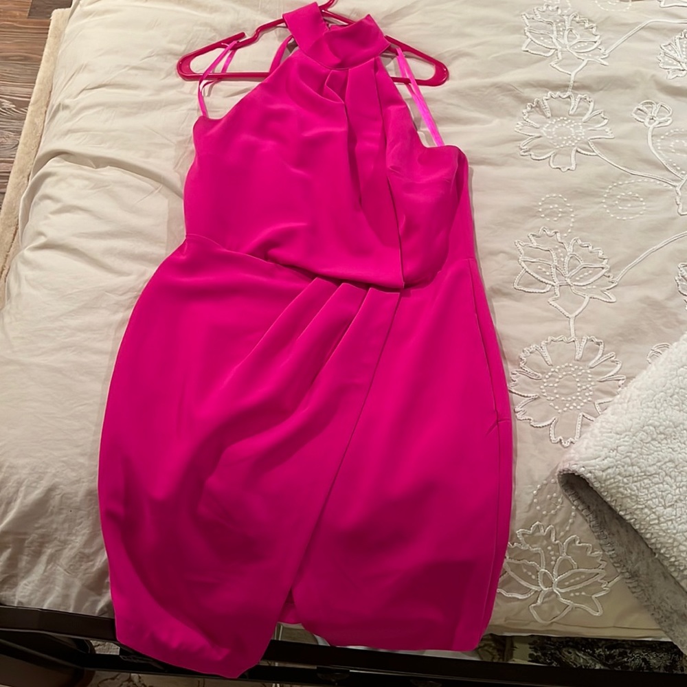 Elegant Pink Halter Dress